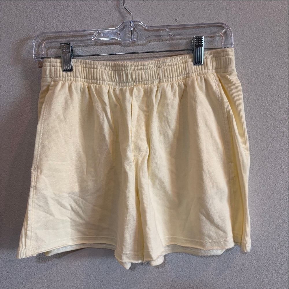 Aerie Lounge Shorts Womens Small Butter Yellow NWT Casual Coastal Summer Cotton